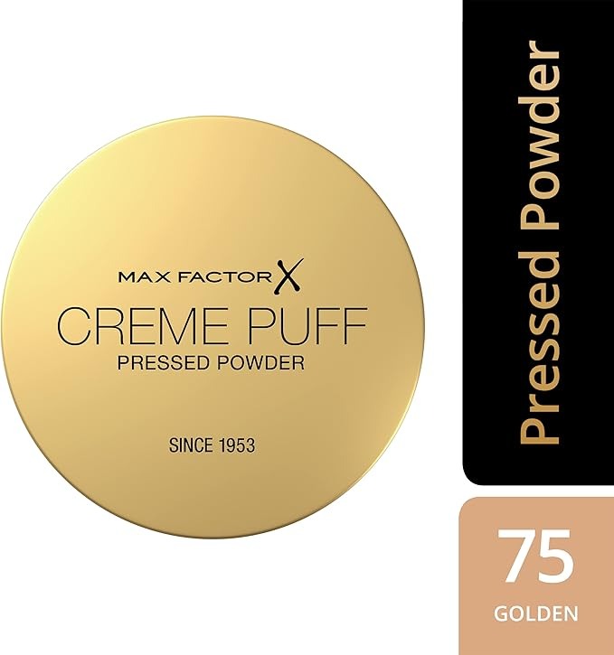 Max Factor Creme Puff Compact Pressed Face Powder 14g-  75 Golden