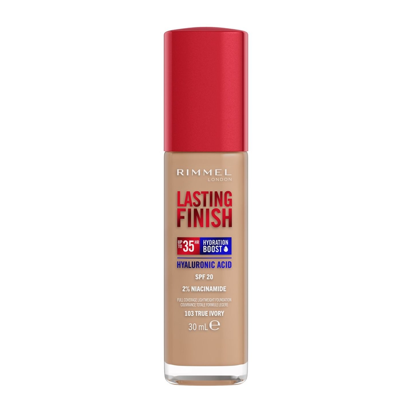 Rimmel Lasting Finish 35HR Foundation 30 ml SPF20 *New Formula* 103 True Ivory