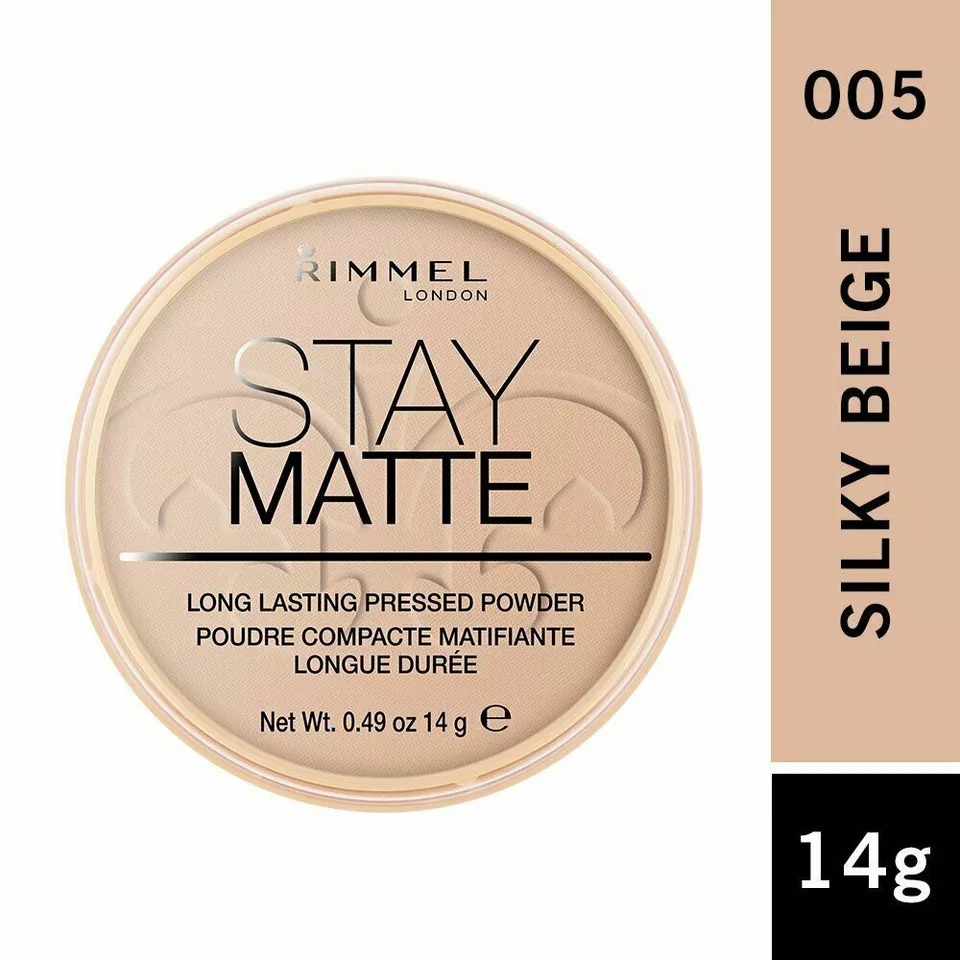 Rimmel London Stay Matte Pressed Face Powder 14g - 005 Silky Beige
